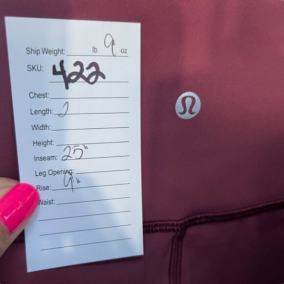 Lululemon Wunder Under High Rise 7/8 Tight 25" Inseam Misty Merlot Size 6 - Picture 6 of 6